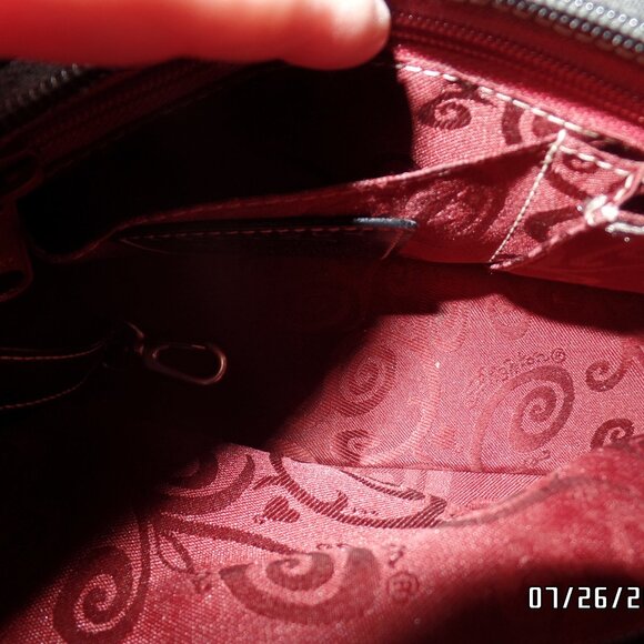 Brighton Black Leather and Suede Handbag Very Nice Condition Burgundy Interior - Picture 4 of 16